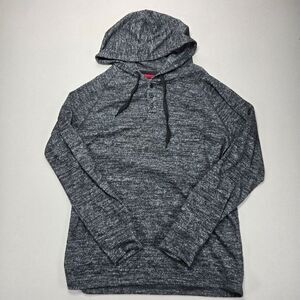 Cabin Fever Heather Gray Pullover Hoodie Cozy Casual Loungewear Sweatshirt L